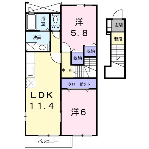 【リバーサイド本山　Ｊの間取り】