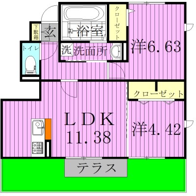 オーク大島田Aの間取り