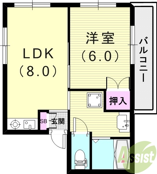 メゾン岸地の間取り