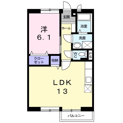 ひたちなか市大字稲田のアパートの間取り