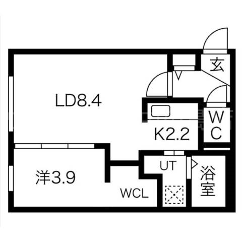 札幌市豊平区西岡五条のマンションの間取り