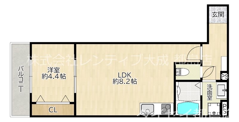 大阪市都島区毛馬町のアパートの間取り