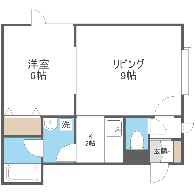 札幌市手稲区前田四条のマンションの間取り