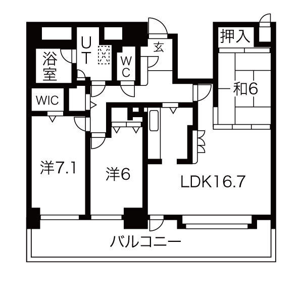 札幌市北区北十八条西のマンションの間取り