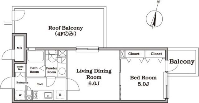 新宿区西新宿のマンションの間取り