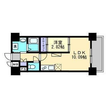 松山市三番町のマンションの間取り