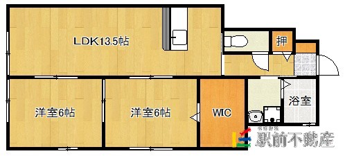 福岡市東区和白丘のアパートの間取り