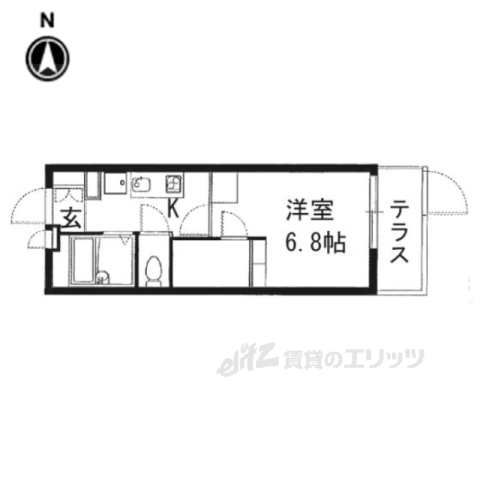 レオパレスヴィルヌーブ大和王寺の間取り