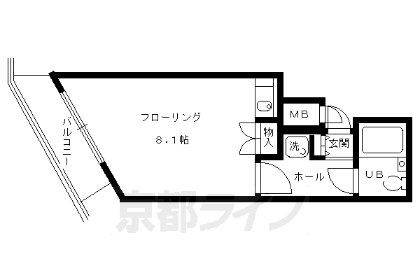 京都市上京区般舟院前町のマンションの間取り