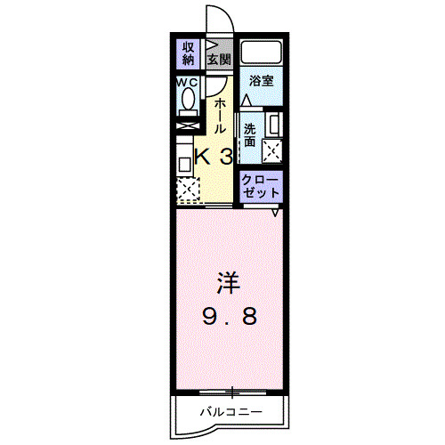 和歌山市古屋のマンションの間取り