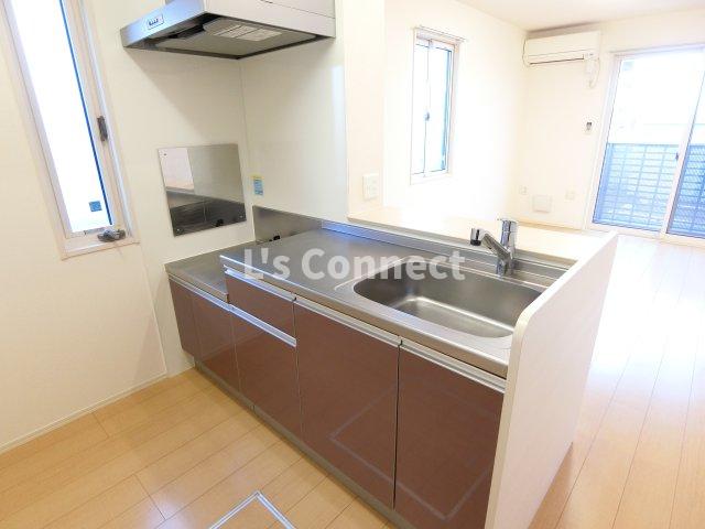 キッチン　２口ガスコンロ設置可能なキッチン。