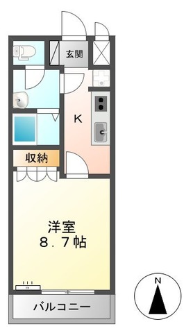 松江市玉湯町湯町のアパートの間取り