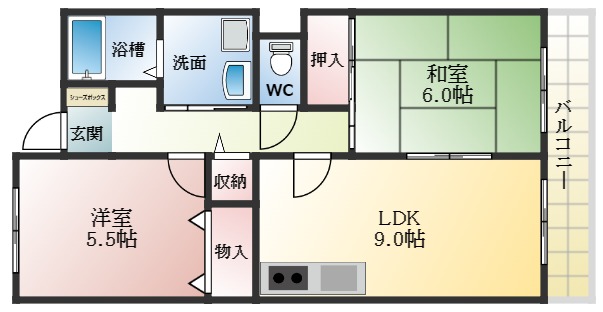 羽曳野市樫山のマンションの間取り