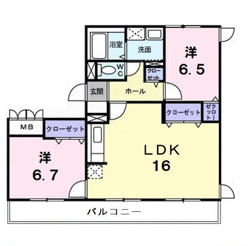 鹿嶋市鉢形台のマンションの間取り