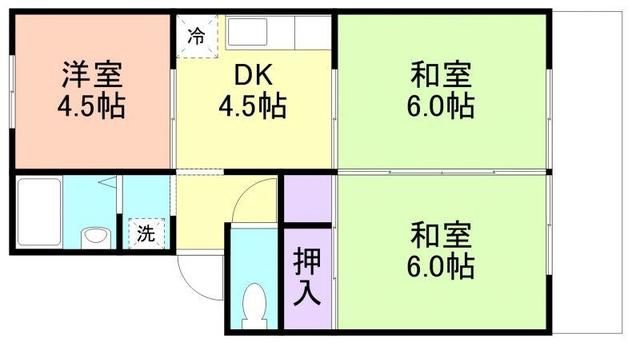 和歌山市毛見のアパートの間取り