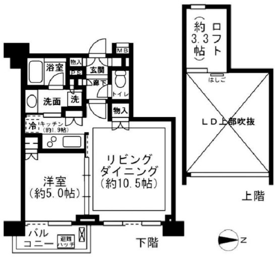 新宿区新宿のマンションの間取り