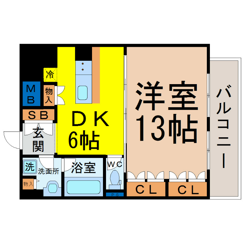 名古屋市東区代官町のマンションの間取り