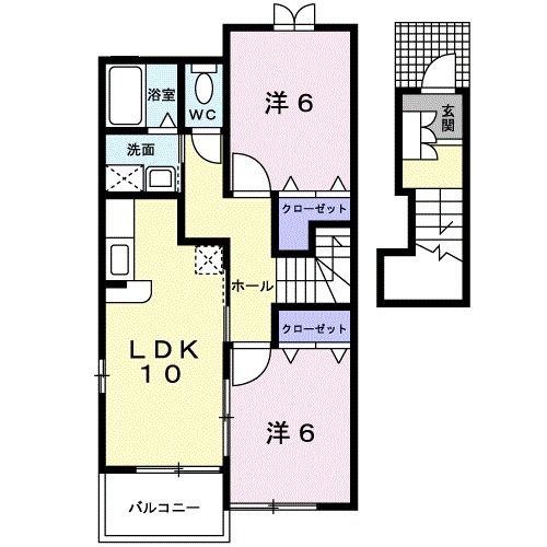 備前市香登西のアパートの間取り