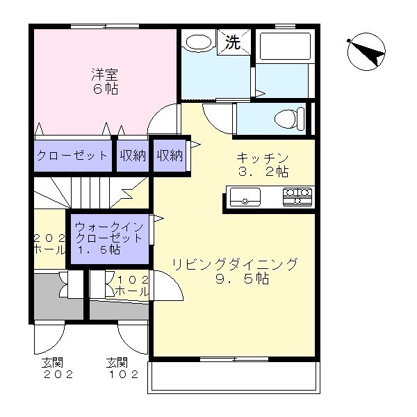 ファンテーヌＢの間取り