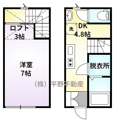 ヴォールデア田主丸　B棟の間取り