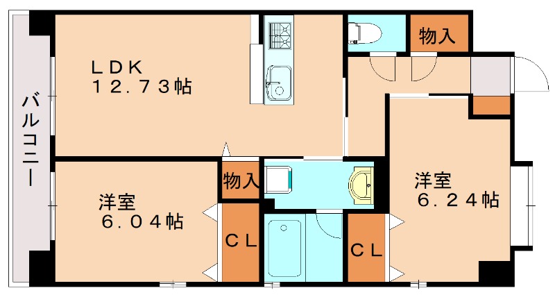 糸島市潤のマンションの間取り