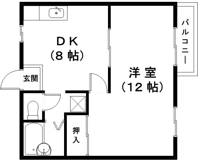 近江八幡市若宮町のアパートの間取り