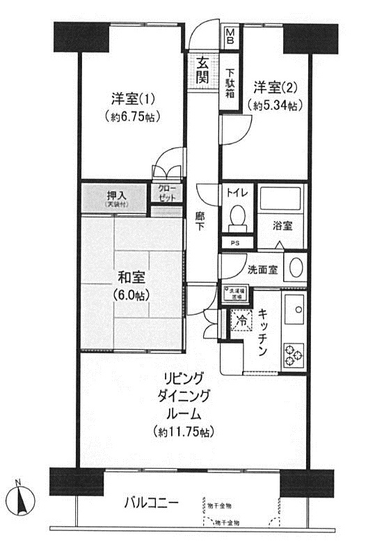 ファミリエール宮城野東館の間取り