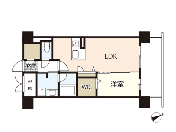 【広島市中区東白島町のマンションの間取り】