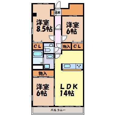 ビラ三秀山中の間取り