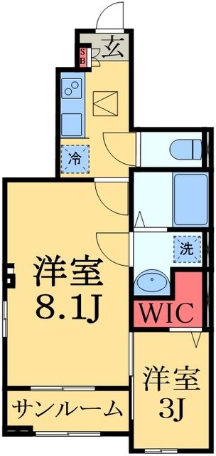 茂原市八千代のアパートの間取り