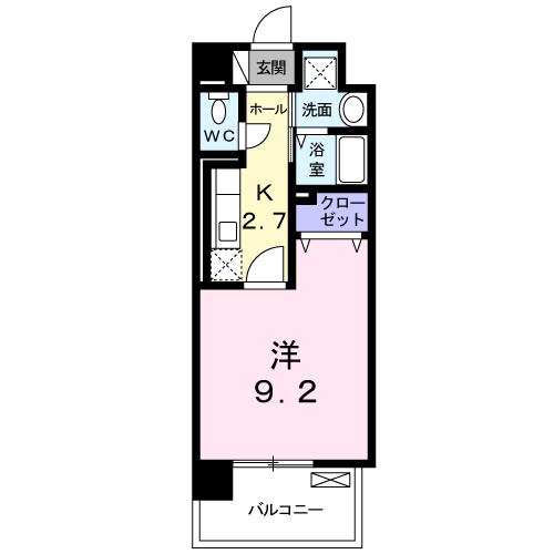 北九州市小倉北区片野新町のマンションの間取り