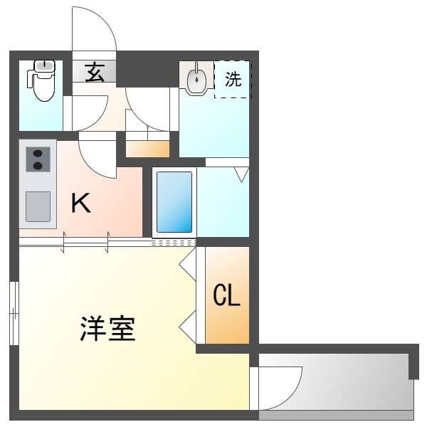 広島市中区舟入幸町のアパートの間取り