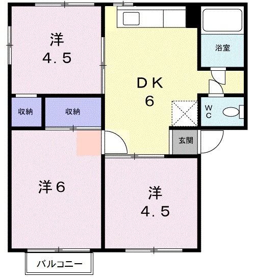 【松阪市下村町のアパートの間取り】