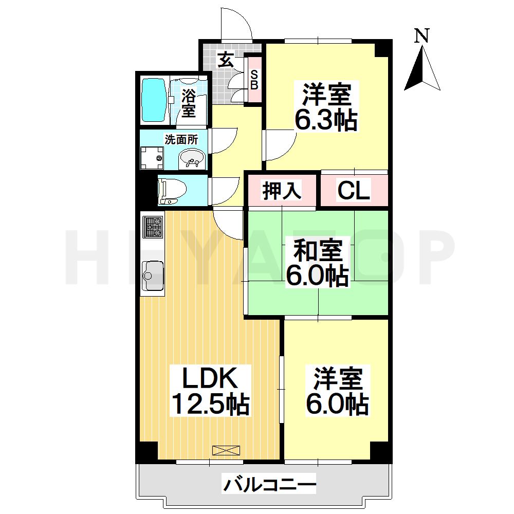 名古屋市熱田区一番のマンションの間取り