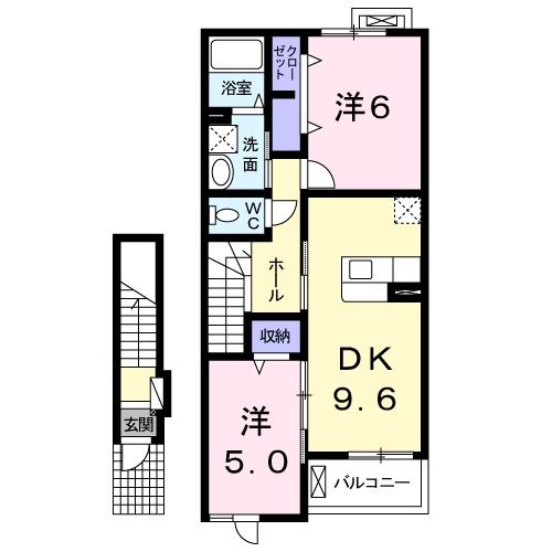 小野市大島町のアパートの間取り