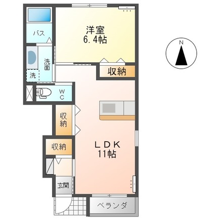 石巻市広渕のアパートの間取り