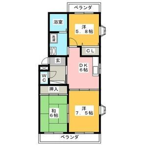 関市鋳物師屋のアパートの間取り