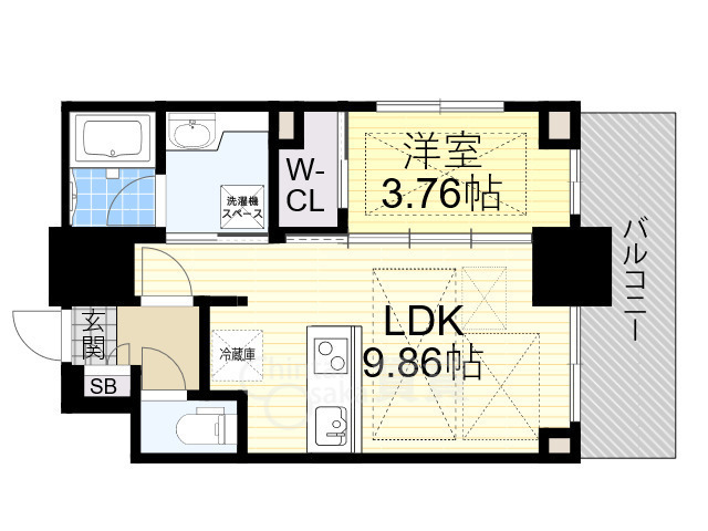 吹田市広芝町のマンションの間取り