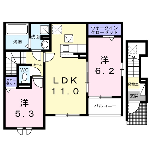 加西市北条町北条のアパートの間取り