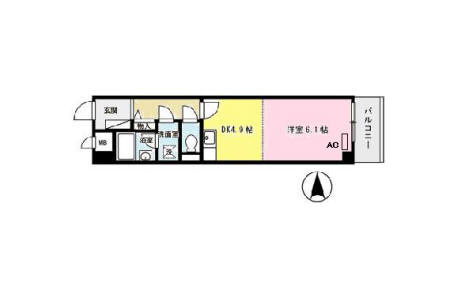 大阪市阿倍野区松崎町のマンションの間取り