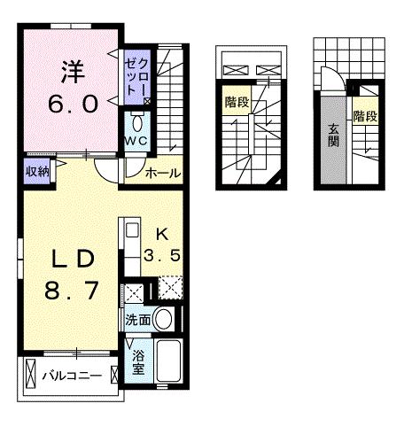 コットンハウス　ウエストの間取り