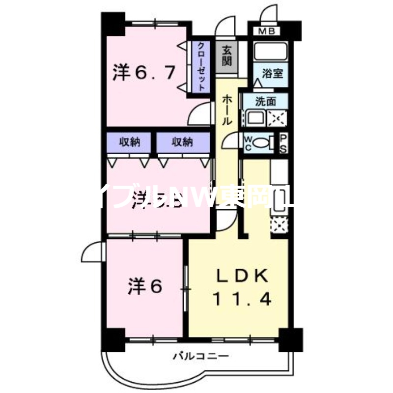 アンソレイエ湊の間取り