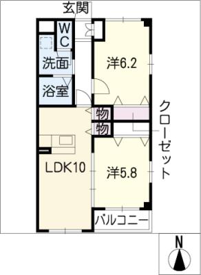 メルベーユまりも　Ｂ棟の間取り