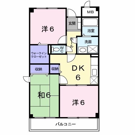 八尾市高砂町のマンションの間取り