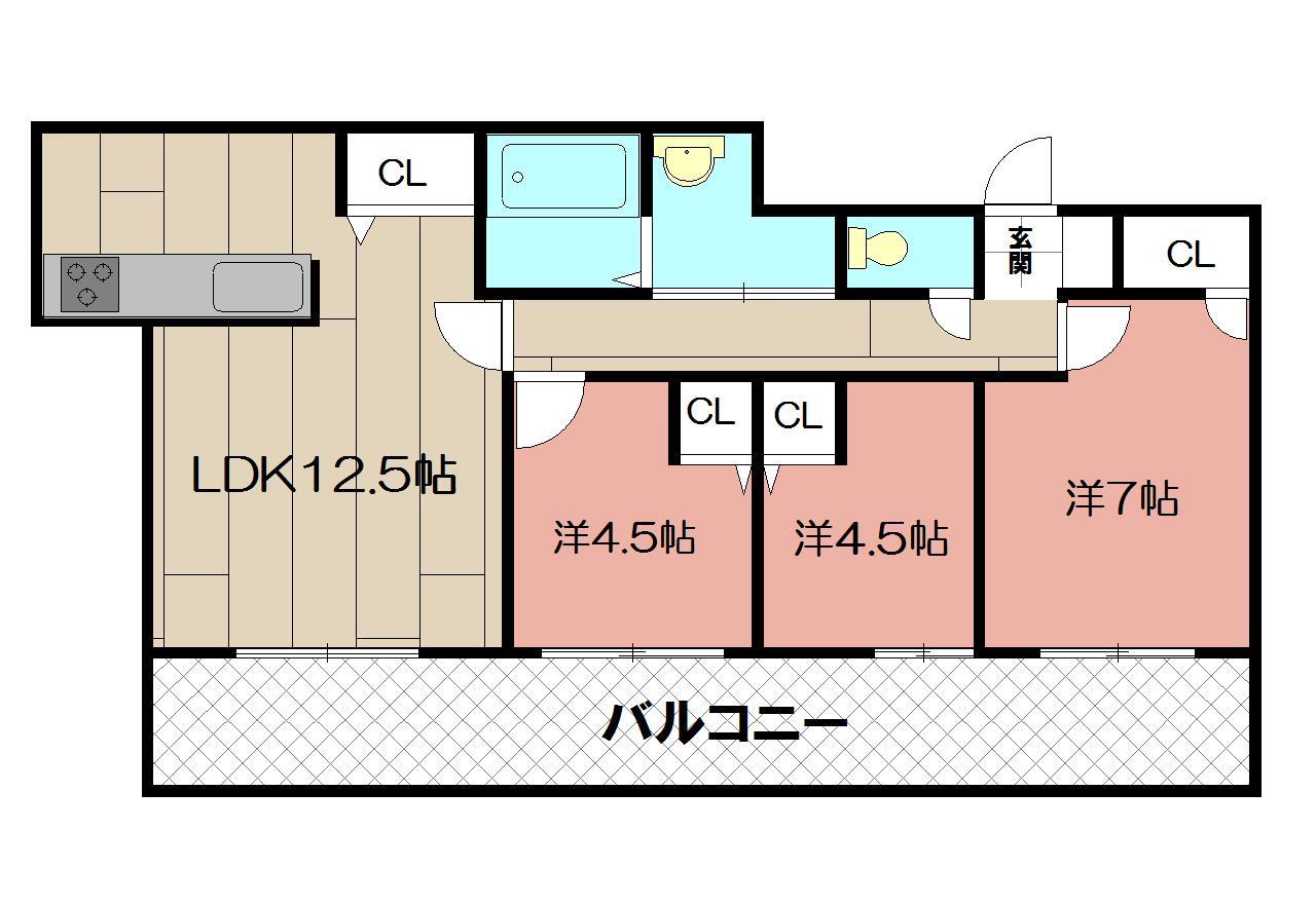 小倉ＤＣタワー　８０５号室の間取り