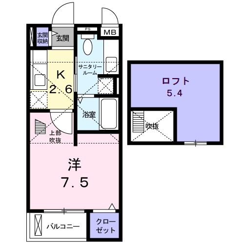 四條畷市雁屋南町のアパートの間取り