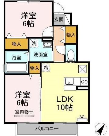 山形市鈴川町のアパートの間取り