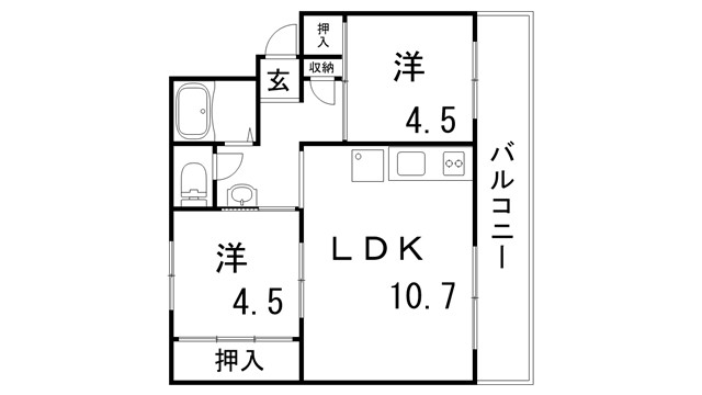 ドミールサニー君影2号棟の間取り