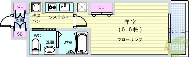 大阪市中央区南久宝寺町のマンションの間取り