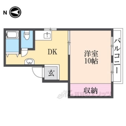 京都市伏見区桃山筒井伊賀東町のマンションの間取り